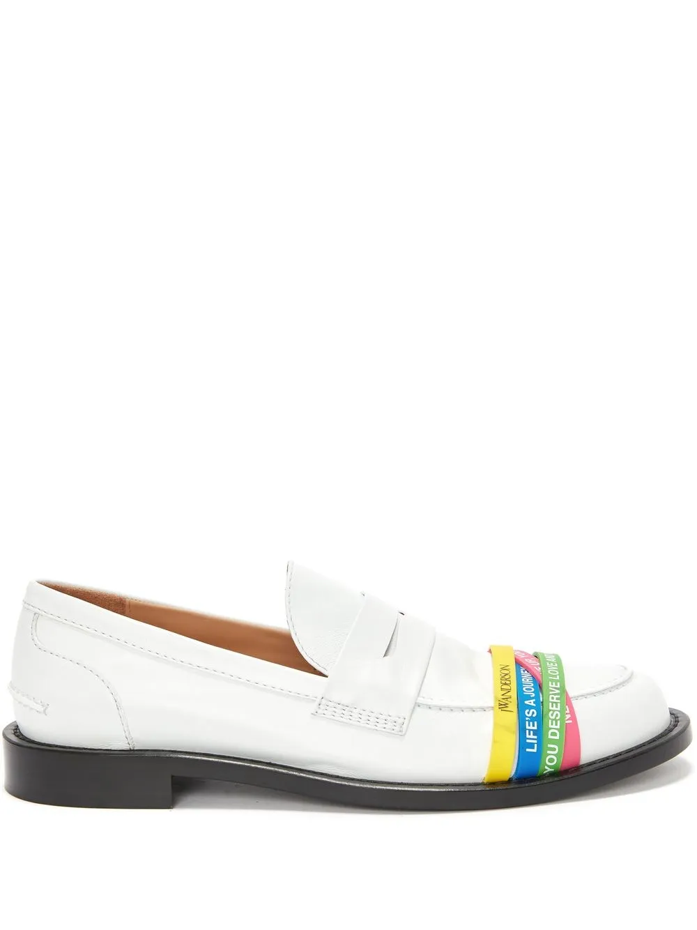 

JW Anderson mocasines penny con detalles elásticos - Blanco