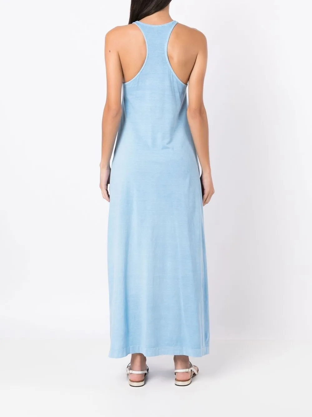 Rovelle Halterneck Pleat Waist Maxi Dress Sky Blue
