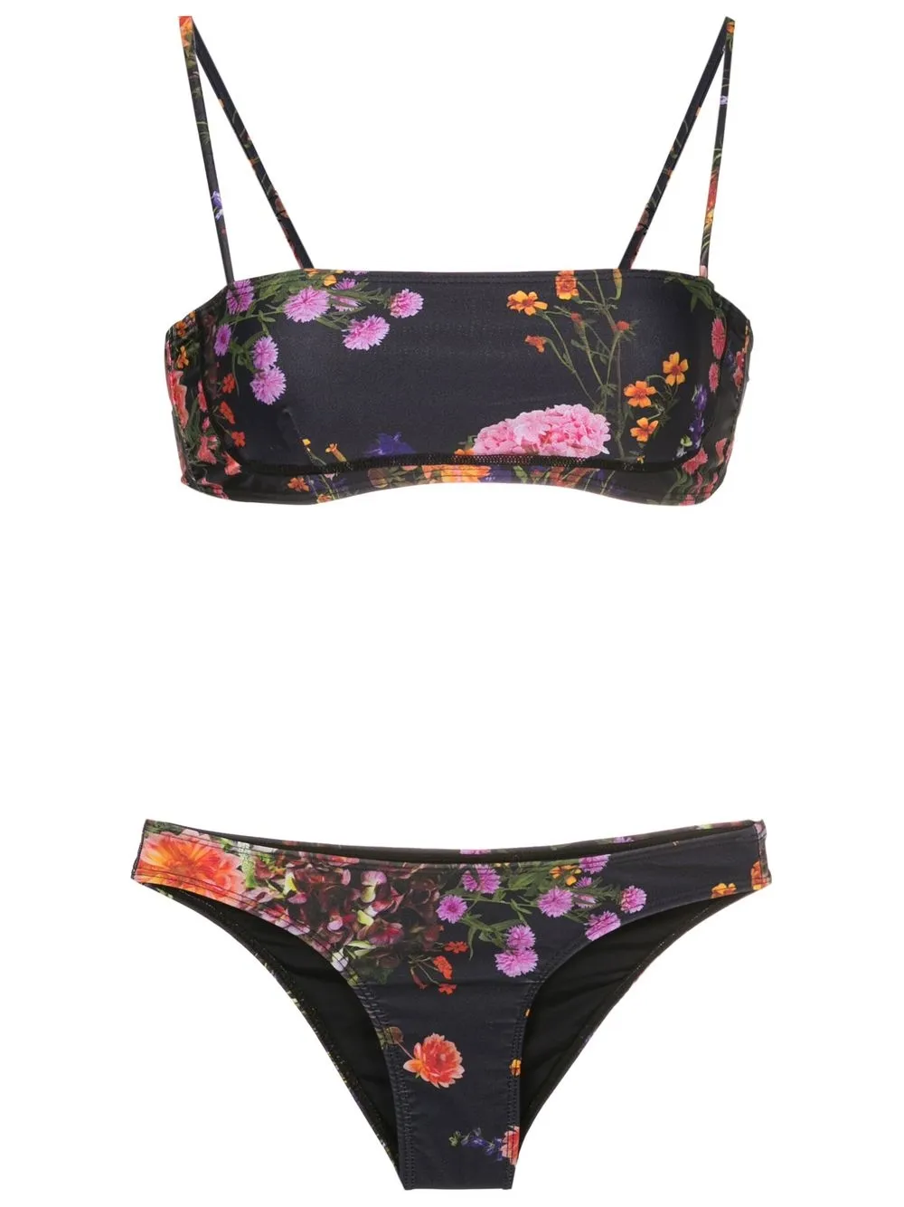 

Osklen top de bikini con estampado floral - Negro