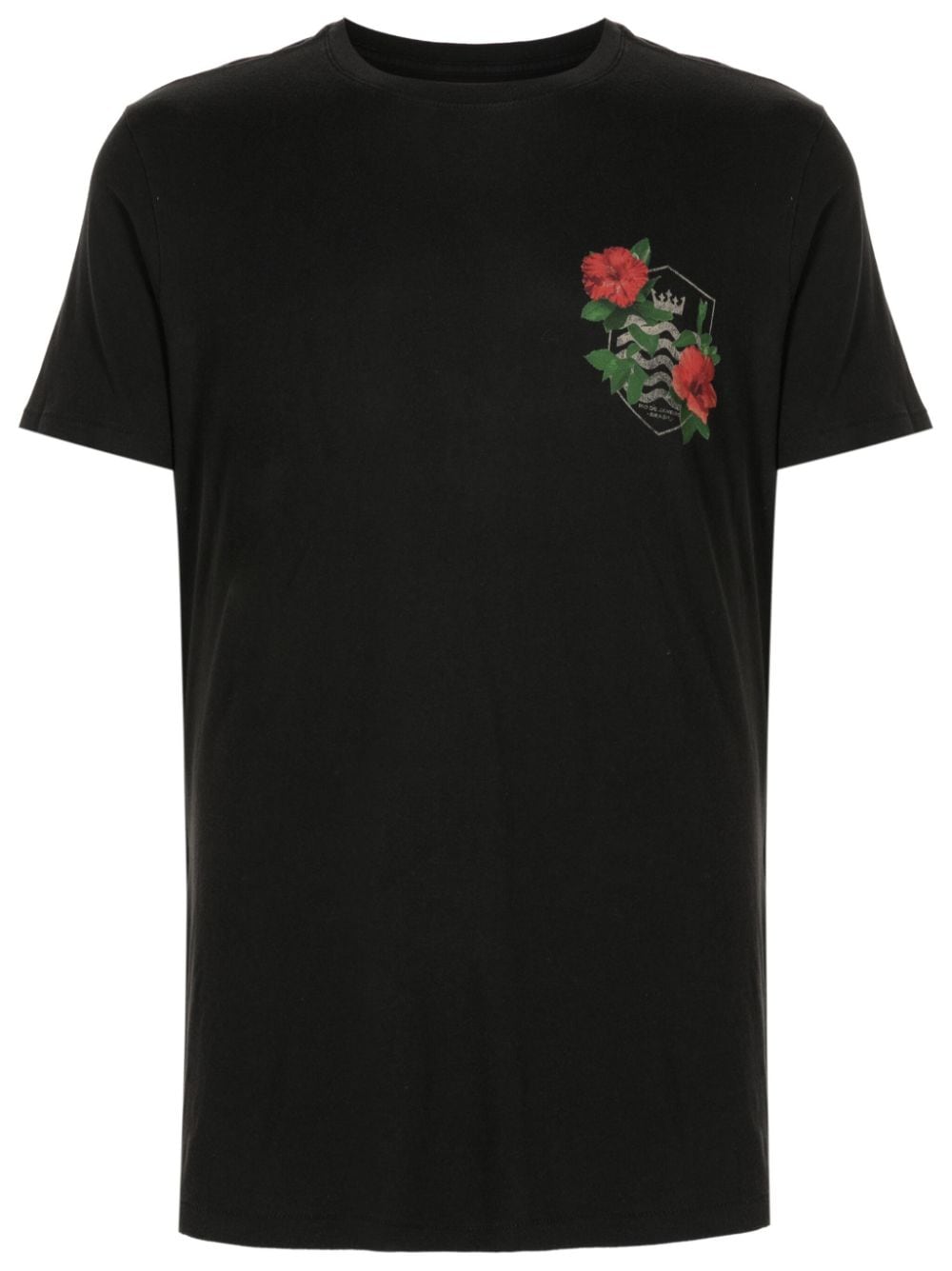 Osklen T-shirt met tropische print Zwart