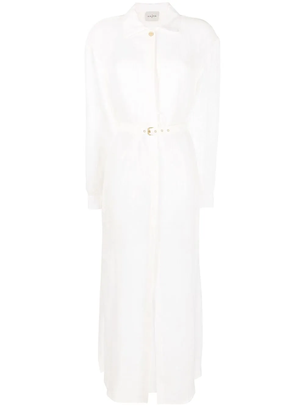 

Le Kasha Yaffo organic linen maxi shirtdress - Neutrals