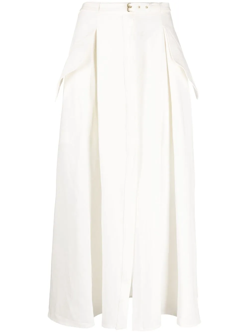 

Le Kasha Karut belted linen skirt - White