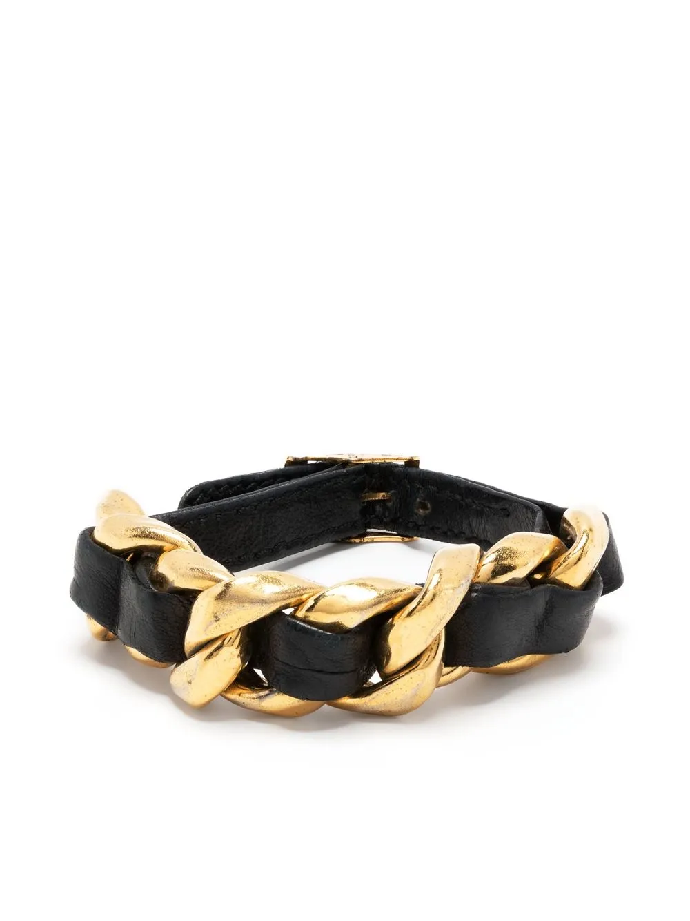 

CHANEL Pre-Owned pulsera de cadena con hebilla 1990 - Negro