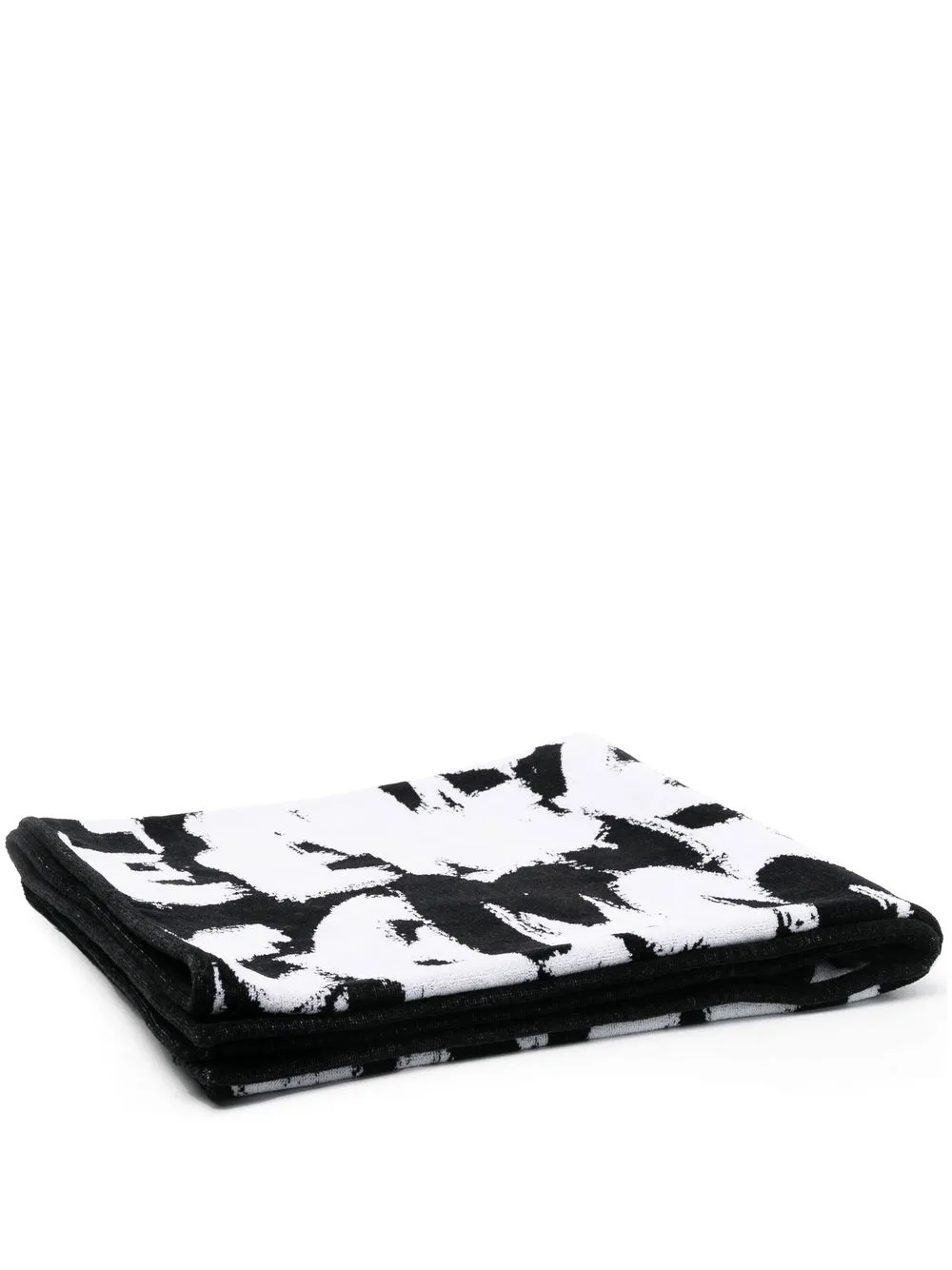 

Alexander McQueen logo-print detail bath towel - Black