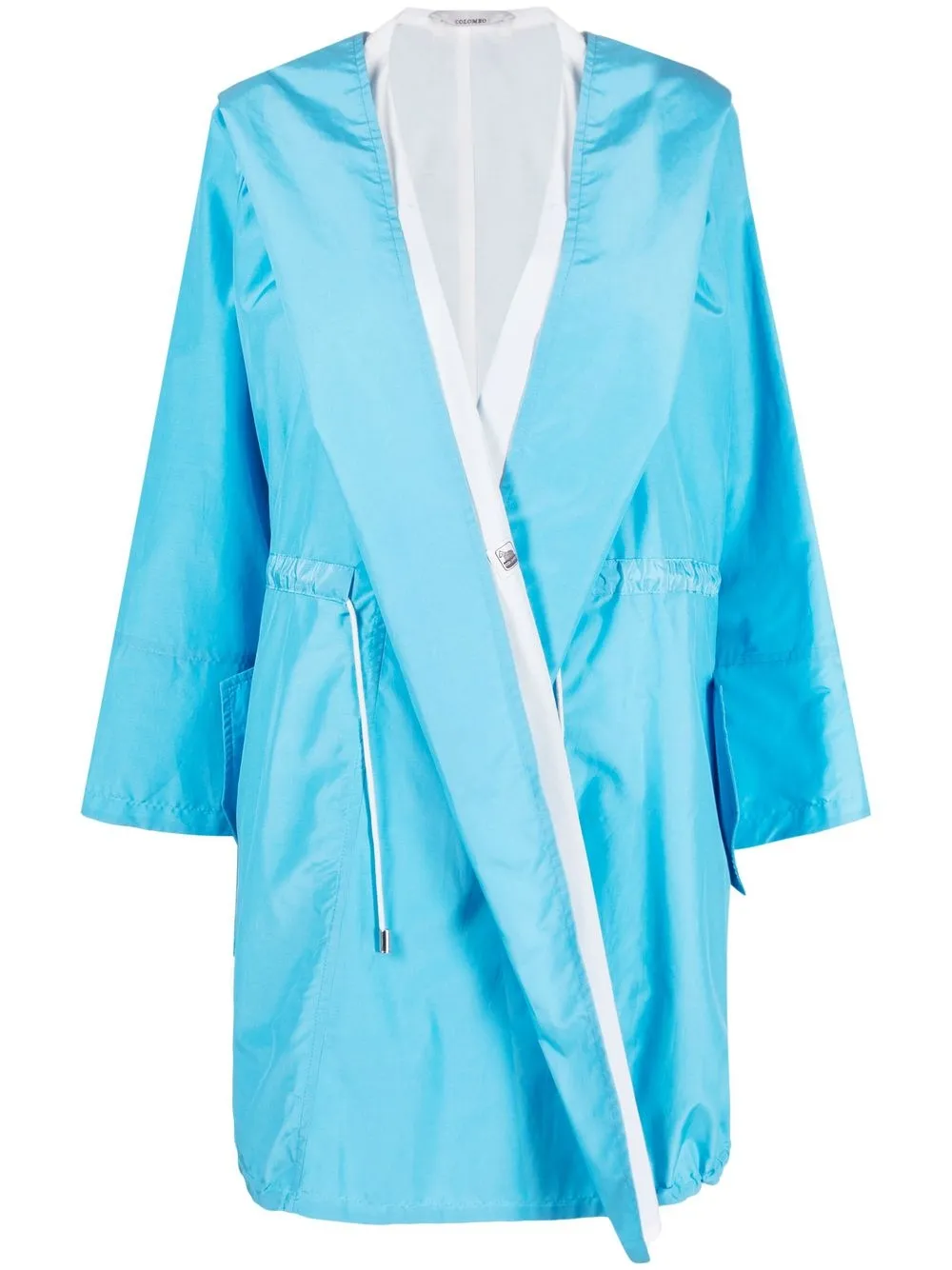 

Colombo draped hooded coat - Blue