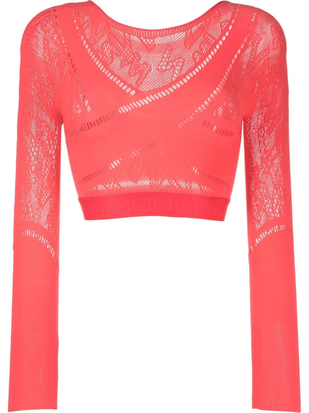 

Wolford Sporty-logo net top - Pink