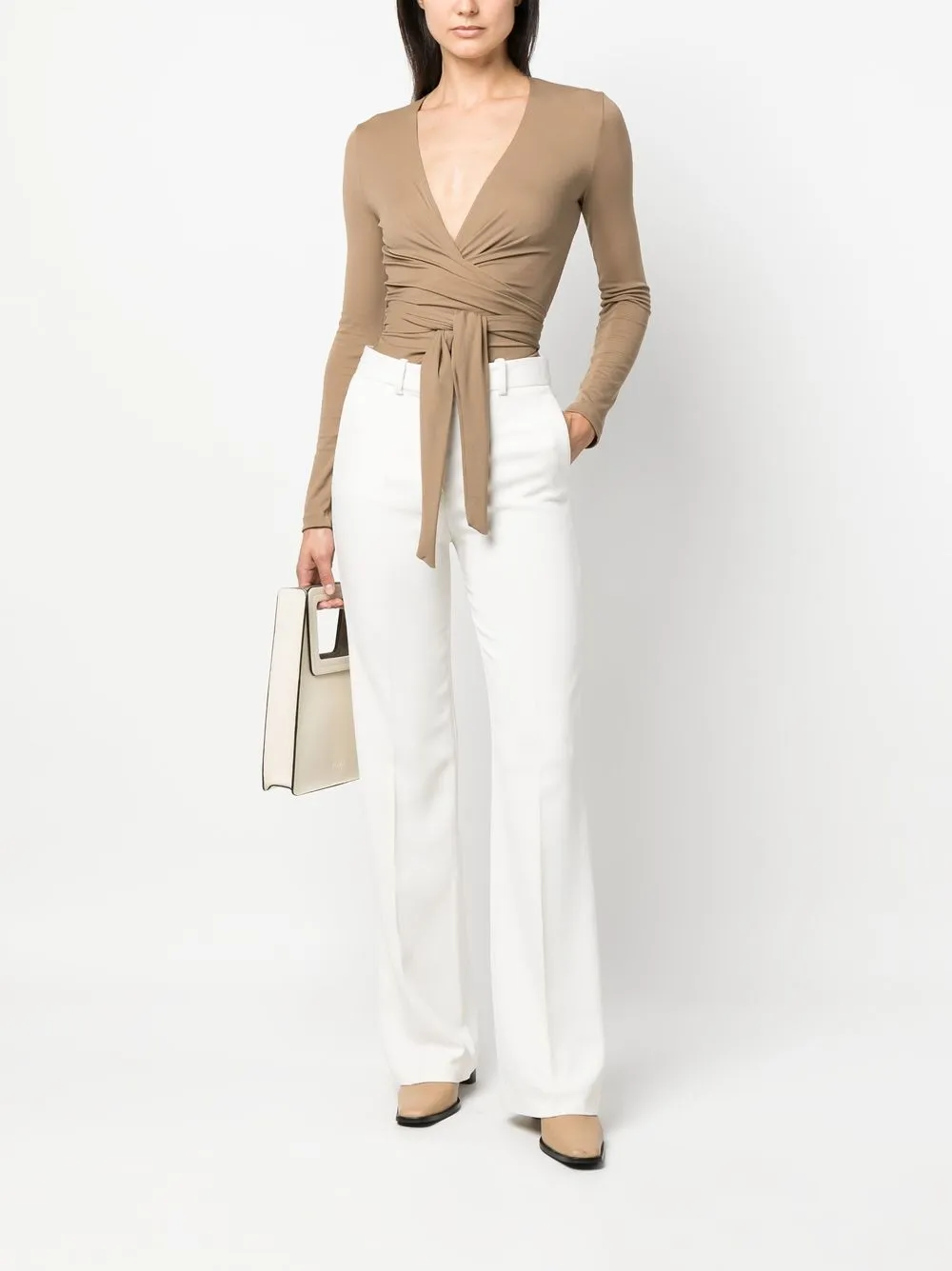 Wolford Bodysuit met gestrikte voorkant - Beige
