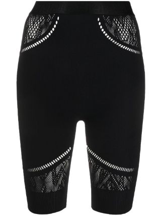 Sporty Logo Net Leggings - Black