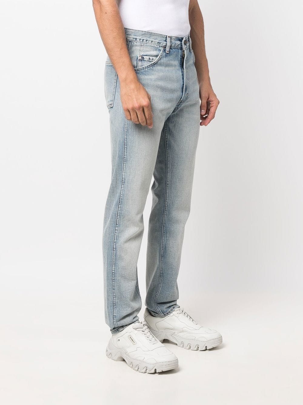 Shop Levi's Light-wash Slim-cut Jeans In Blue