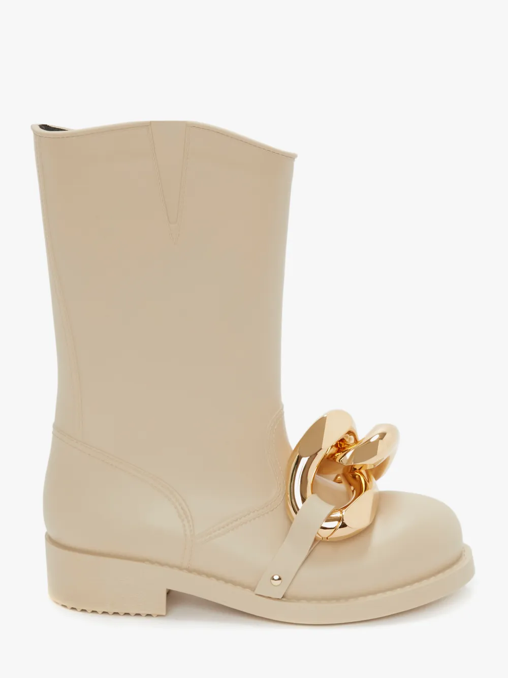 Jw Anderson Women's Chain-embellished Rubber Boots In Neutrals