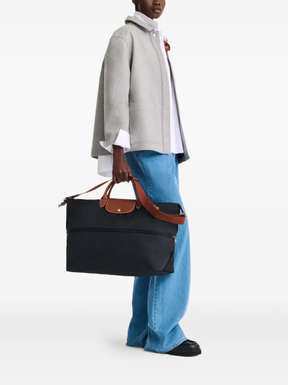 LONGCHAMP ブラックボストンバッグ Longchamp Le Pliage ボストンバッグ | ブラック | FARFETCH JP