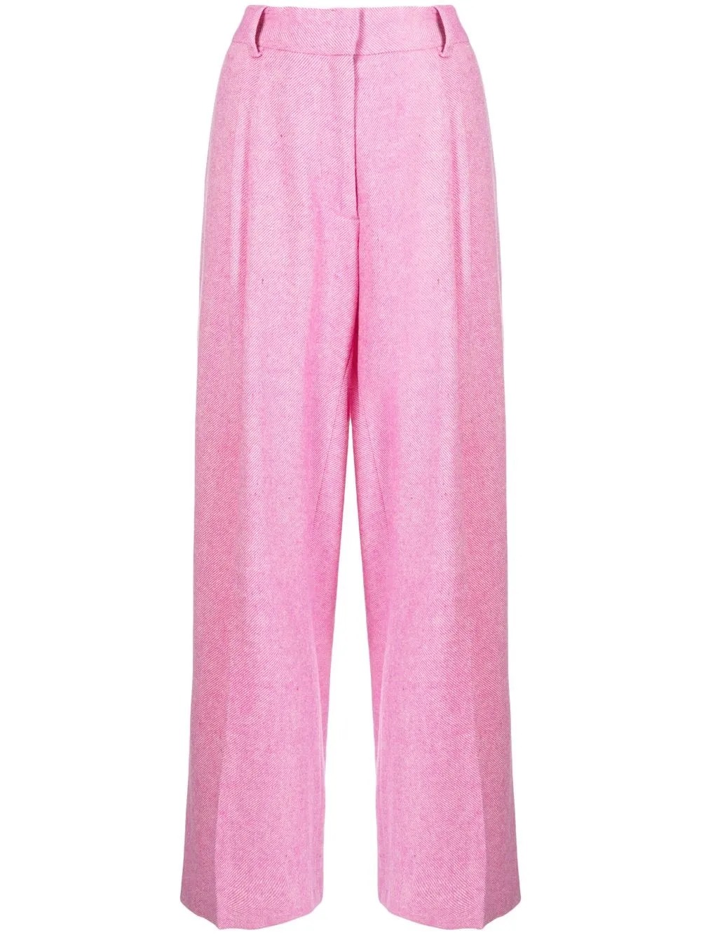 high-waisted pleated trousers