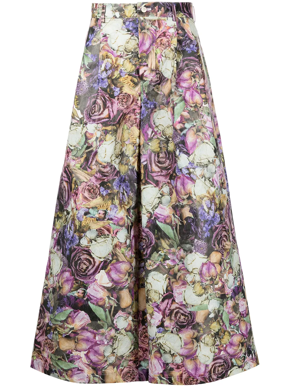 

Comme Des Garçons Homme Plus floral-print wide-leg trousers - Purple