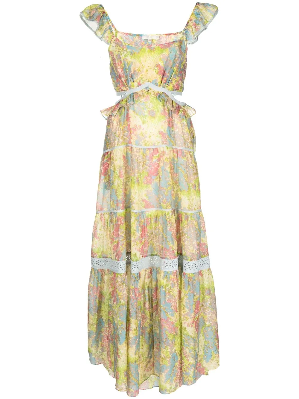 

LoveShackFancy ruffled tiered long dress - Multicolour