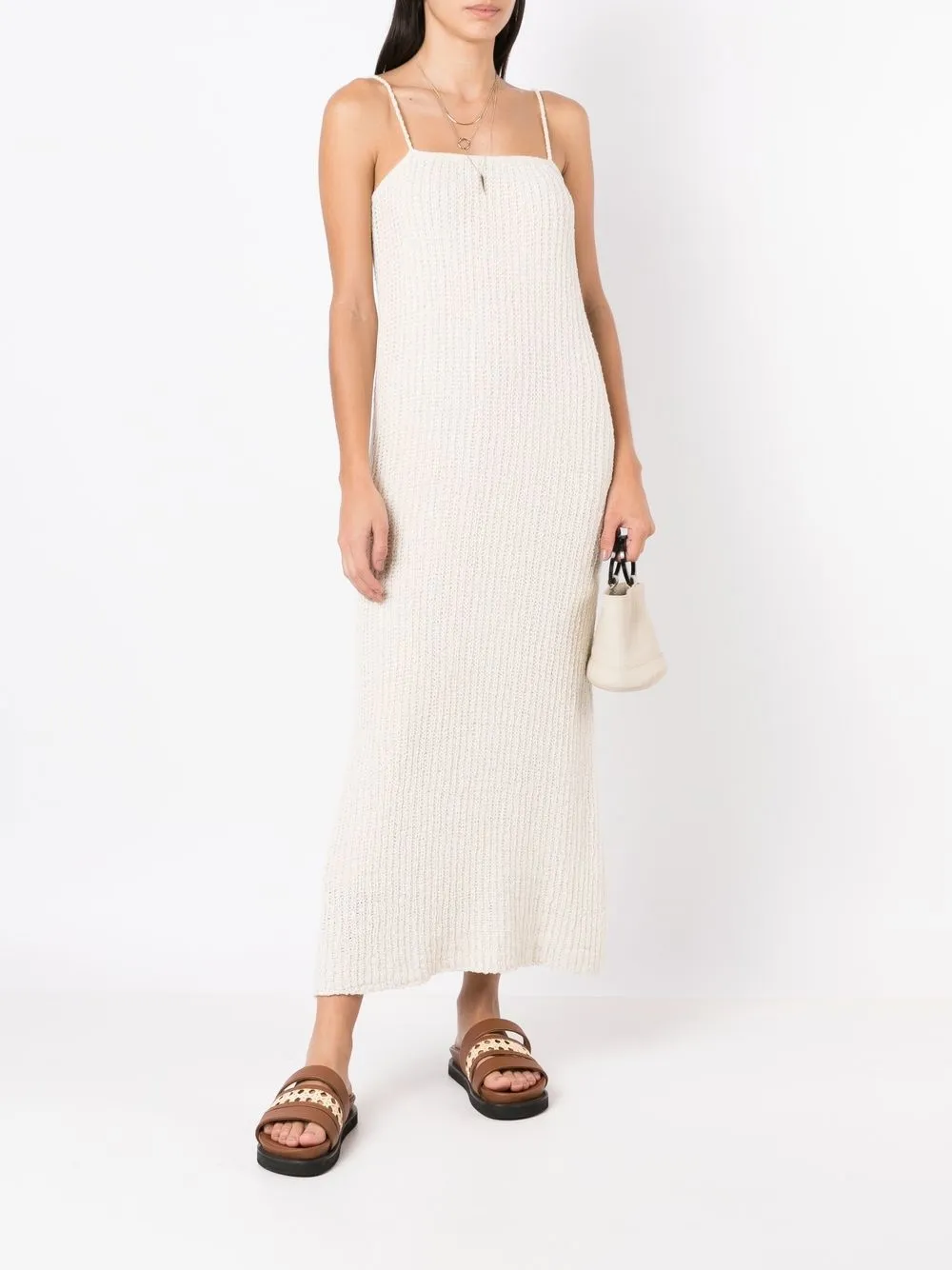 Osklen Gebreide midi-jurk - Beige