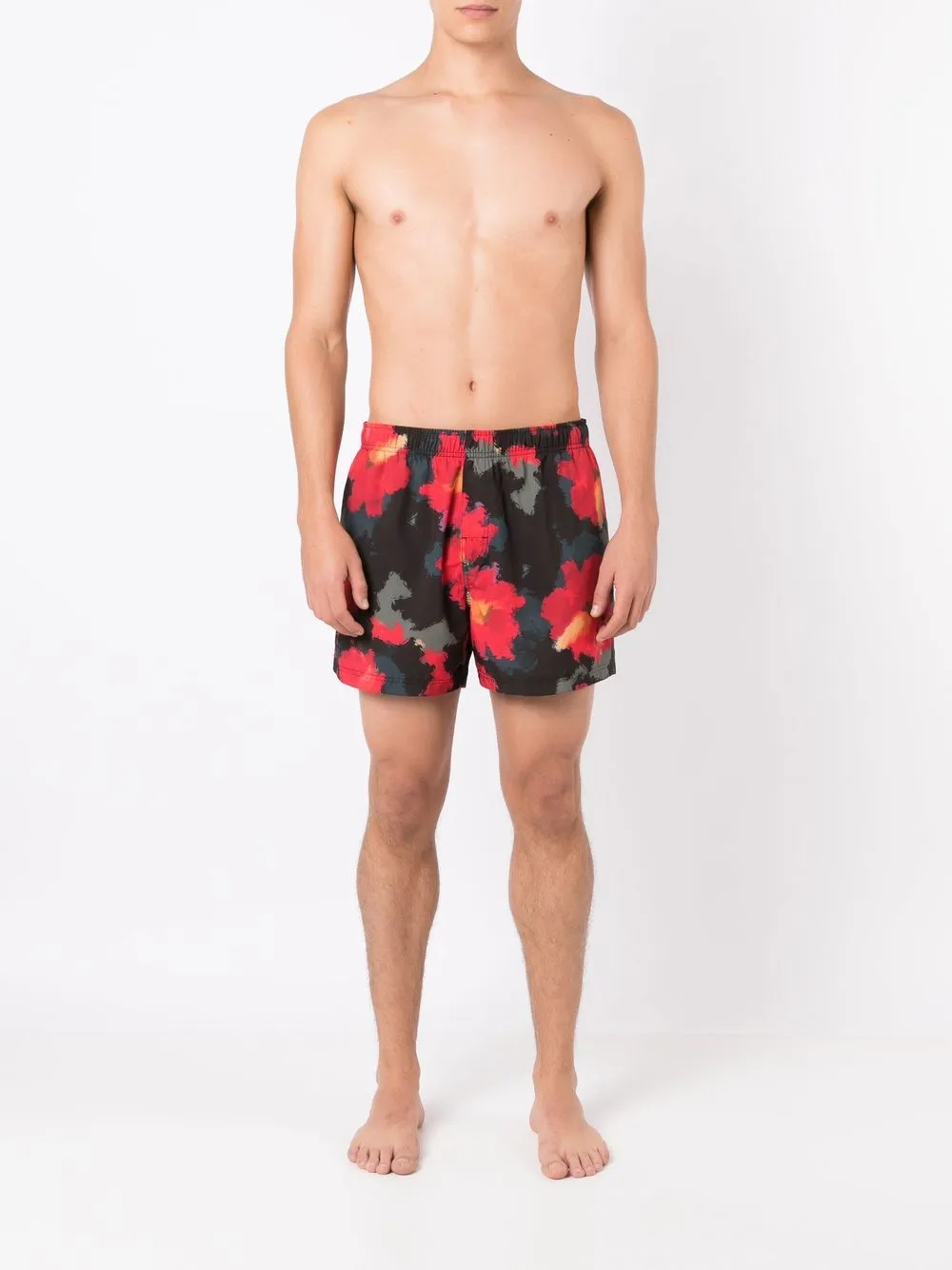 Osklen Zwembroek met bloemenprint - Rood