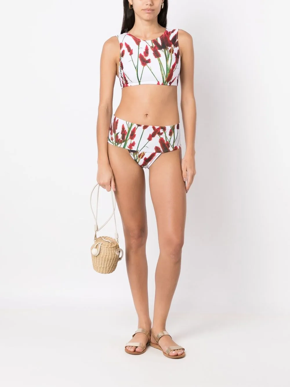 Osklen Bikini met bloemenprint - Beige