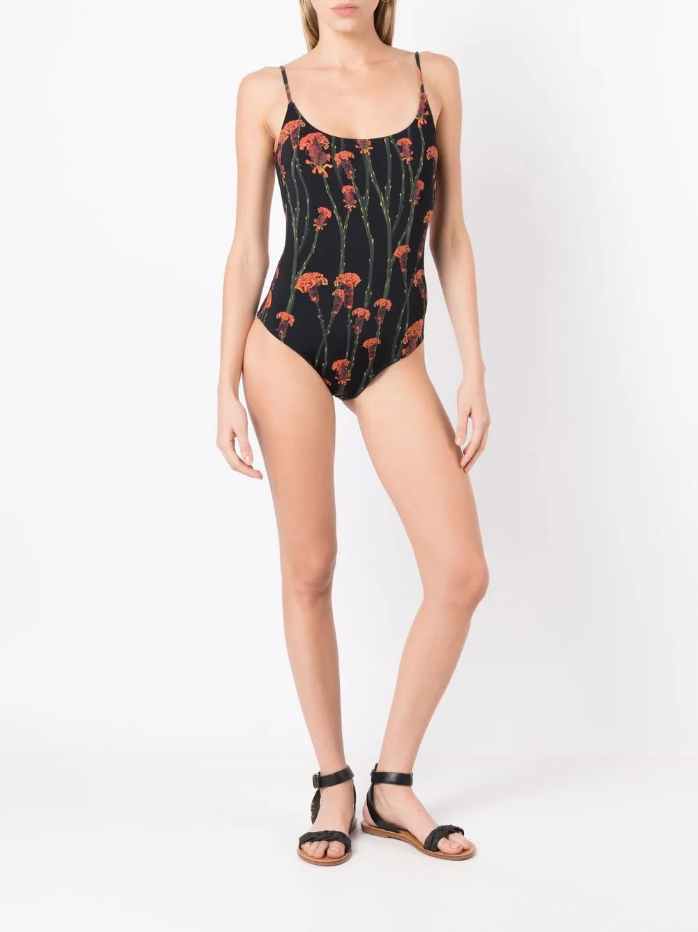 Osklen Badpak met bloemenprint - Zwart