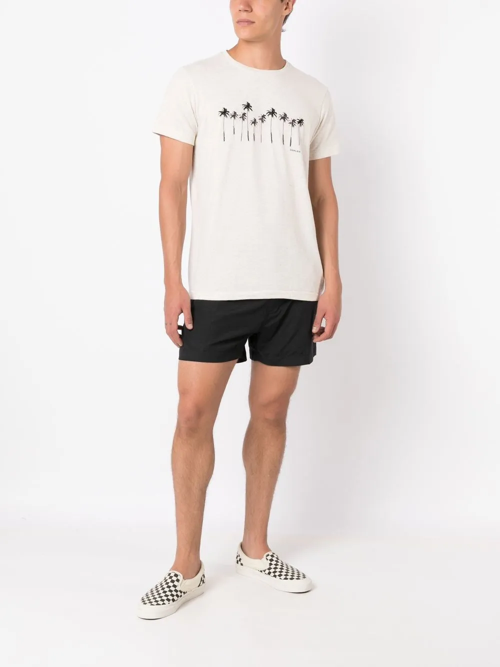 Osklen T-shirt met palmboomprint - Beige