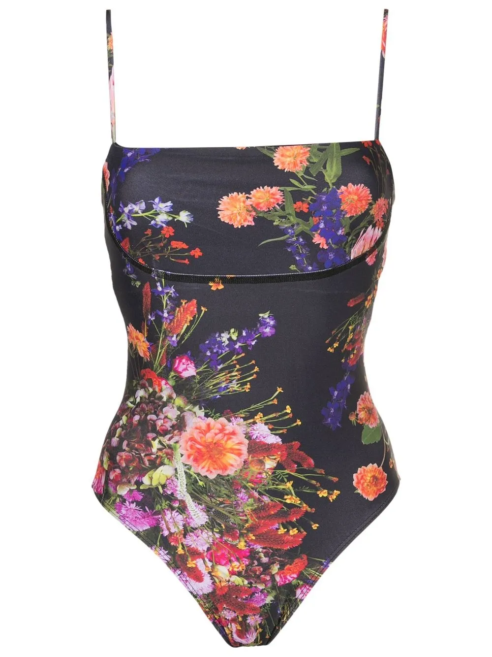 

Osklen floral-print square-neck swimsuit - Black