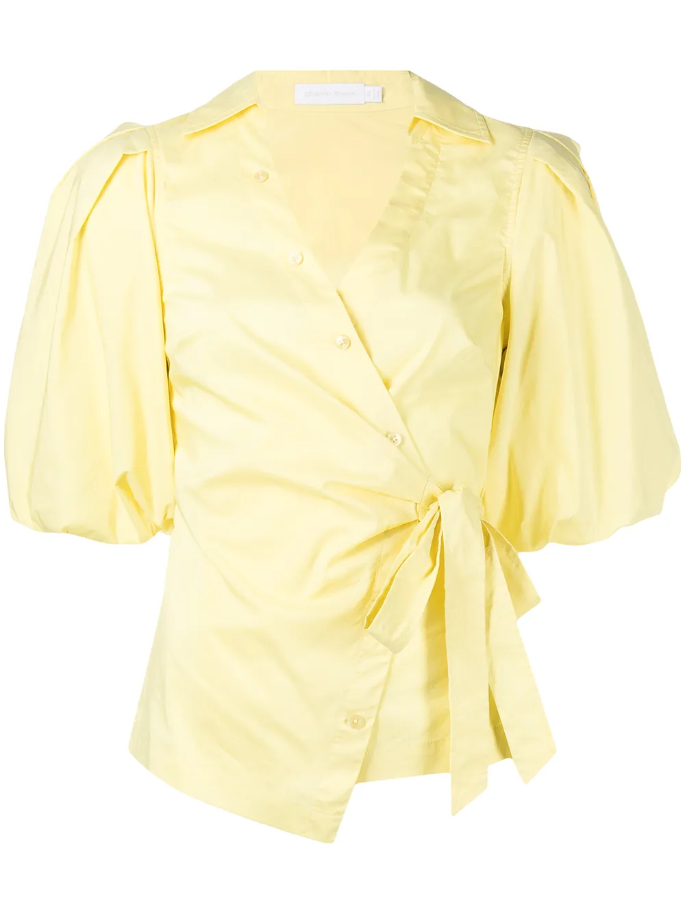 

Jonathan Simkhai blusa Aletta de manga farol - Amarillo