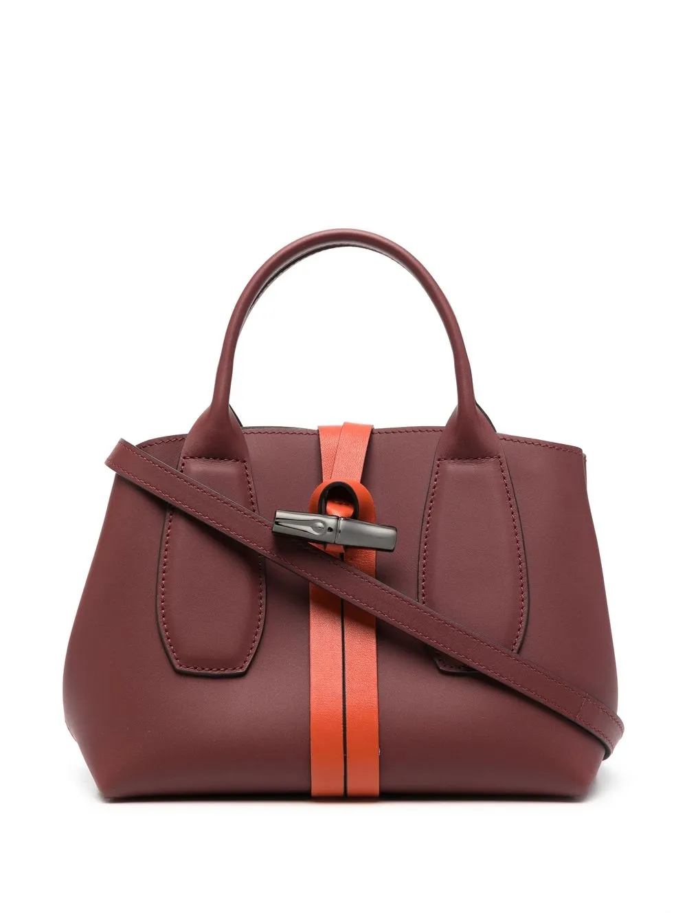 

Longchamp Roseau leather tote bag - Red