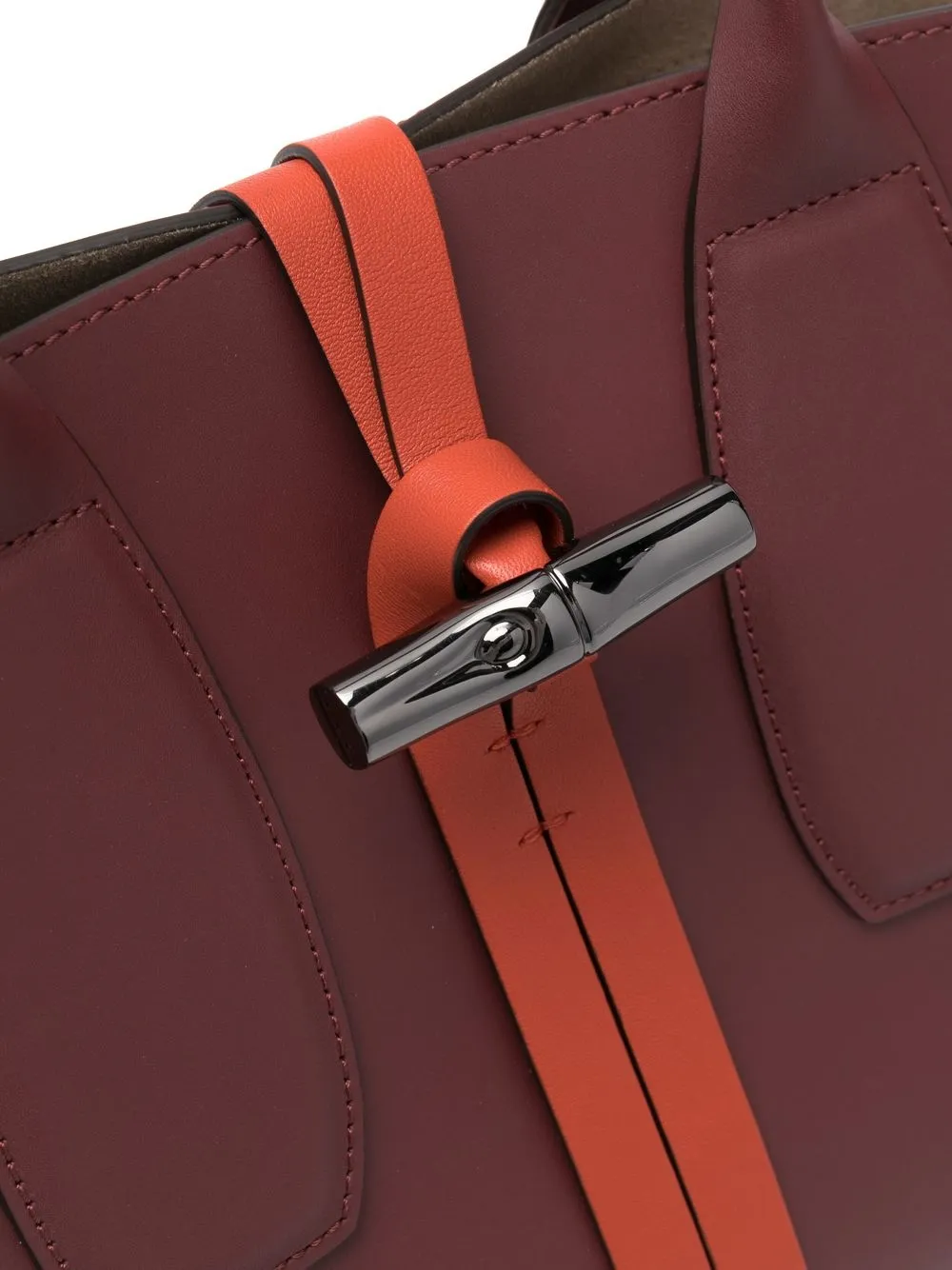 image 4 of longchamp roseau 皮质手提包