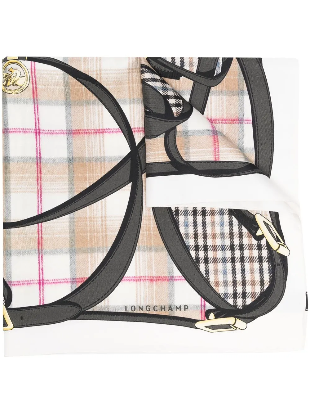 

Longchamp belt-print silk scarf - Neutrals