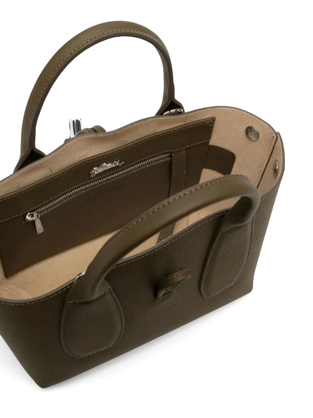 image 6 of longchamp roseau 皮质托特包