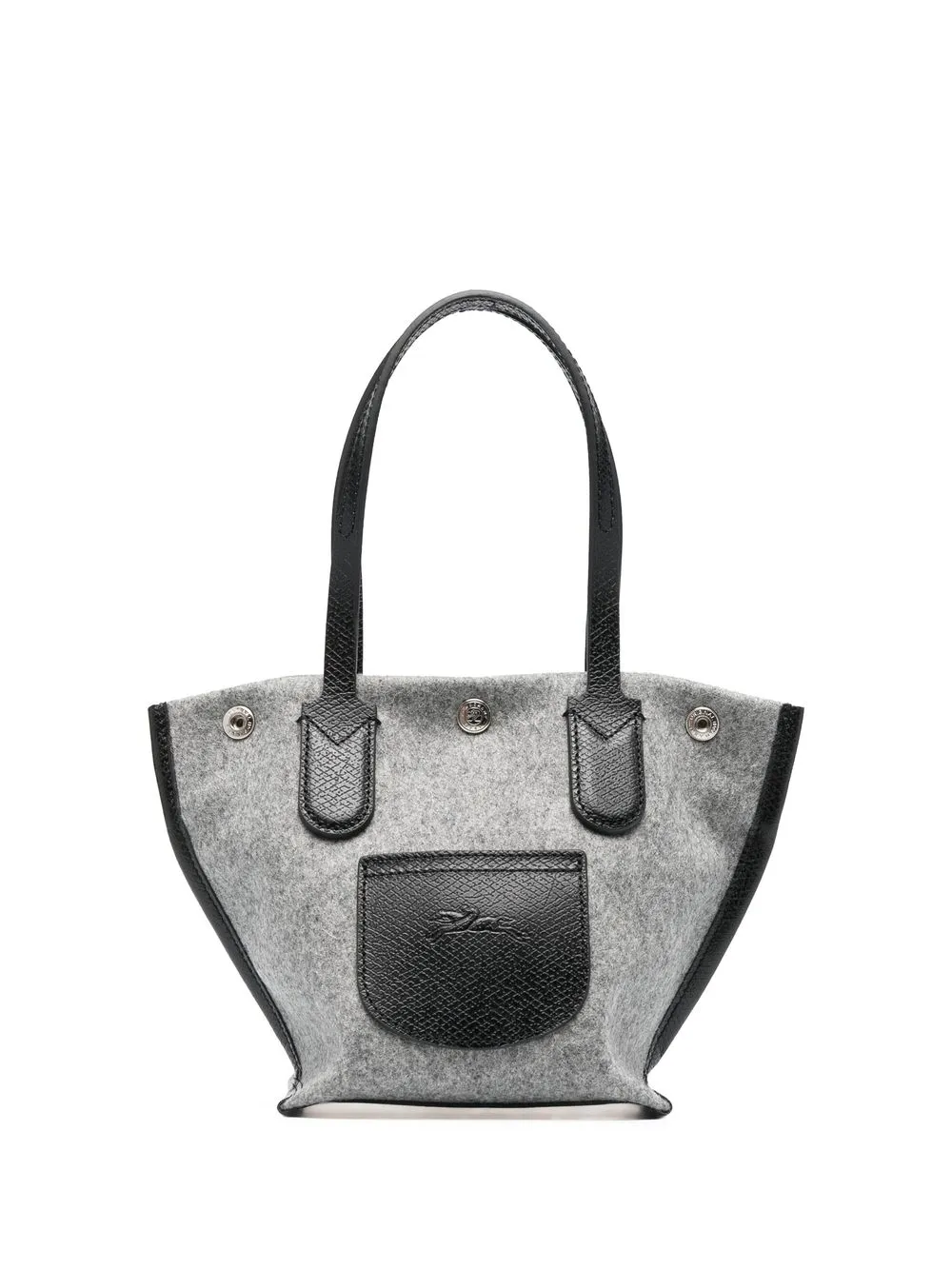 

Longchamp embossed-logo felt mini tote bag - Grey