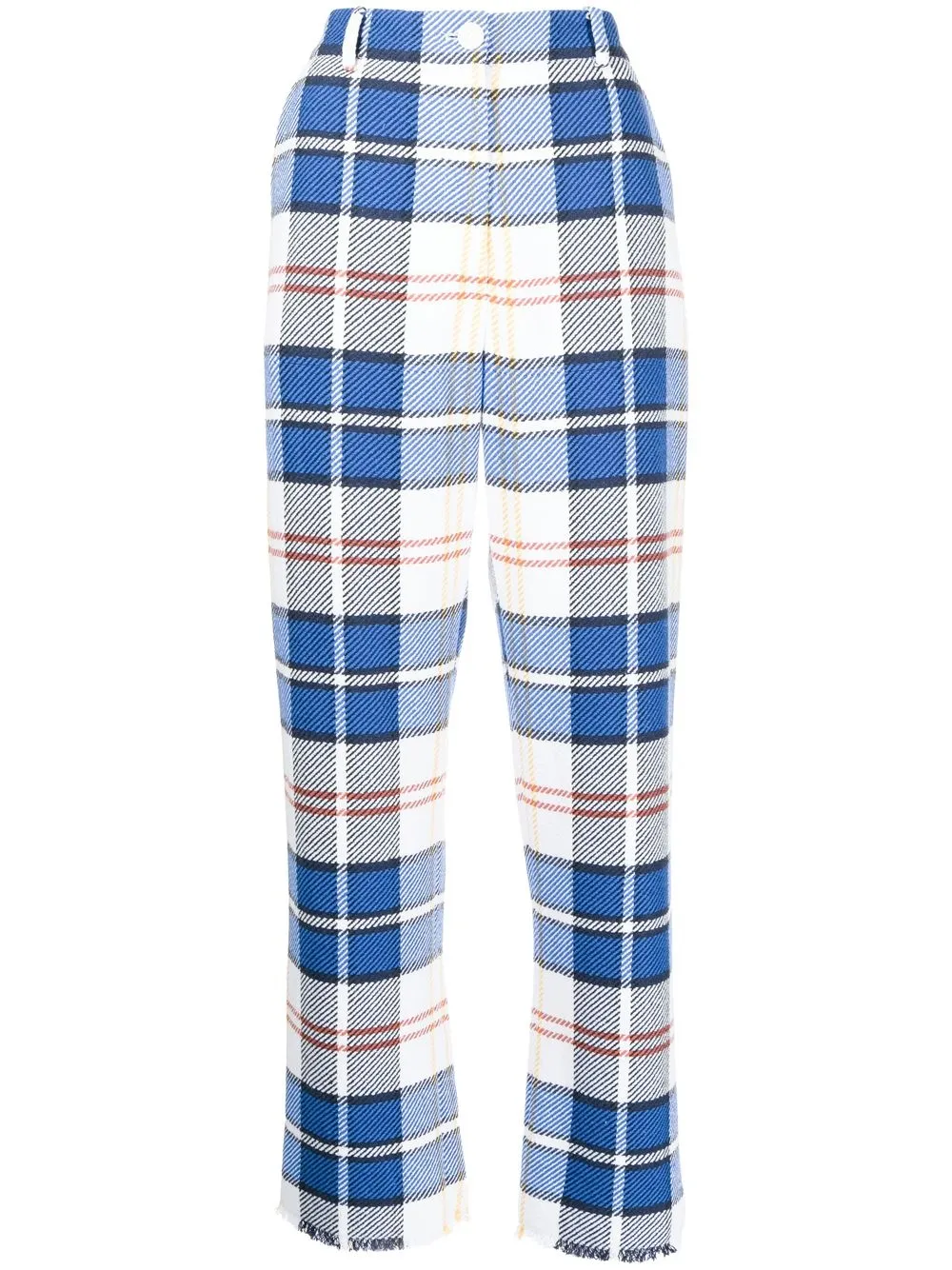 

Mira Mikati checked straight-leg trousers - Blue