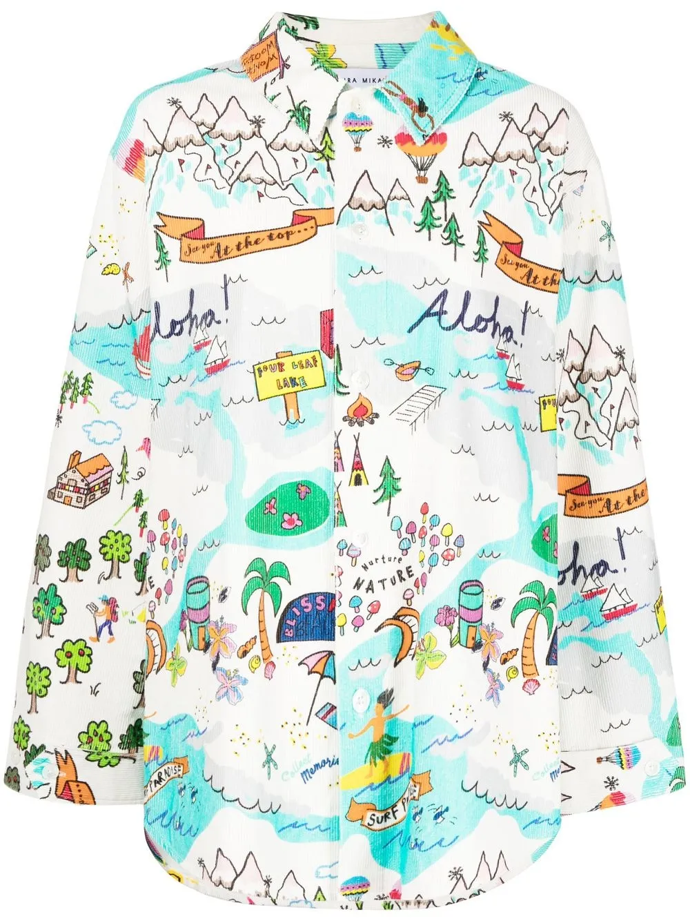 

Mira Mikati camisa de pana con estampado gráfico - Blanco