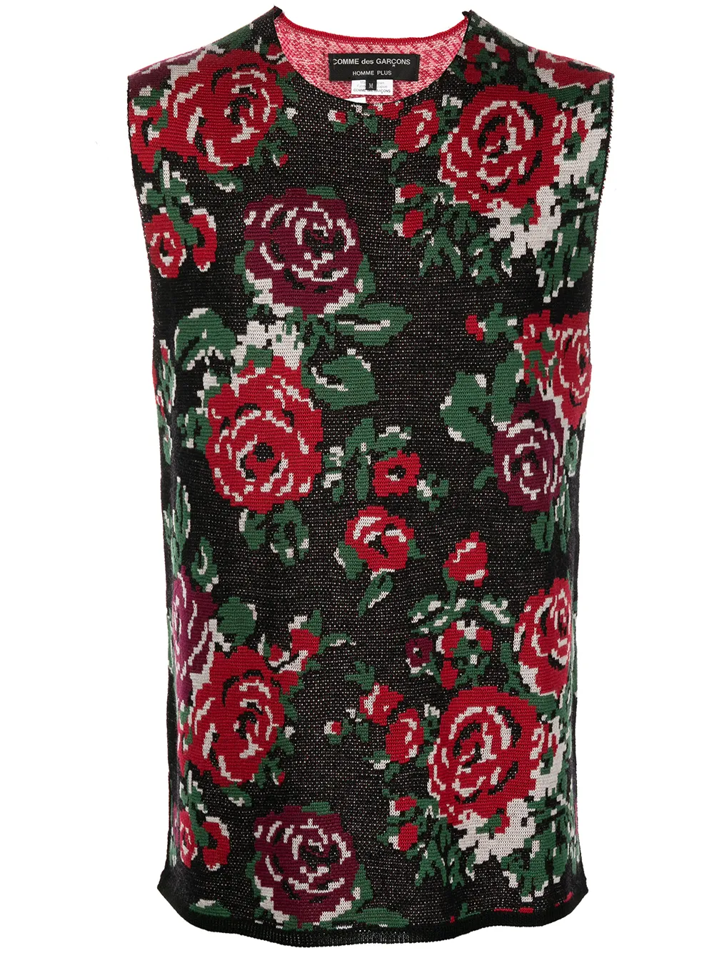 

Comme Des Garçons Homme Plus chaleco tejido con estampado floral - Rojo