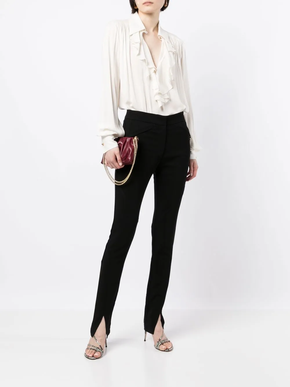 MANNING CARTELL frilled-neck long-sleeve Blouse - Farfetch