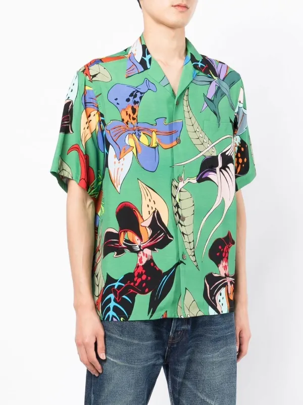 WACKO MARIA floral-print Cuban Shirt 