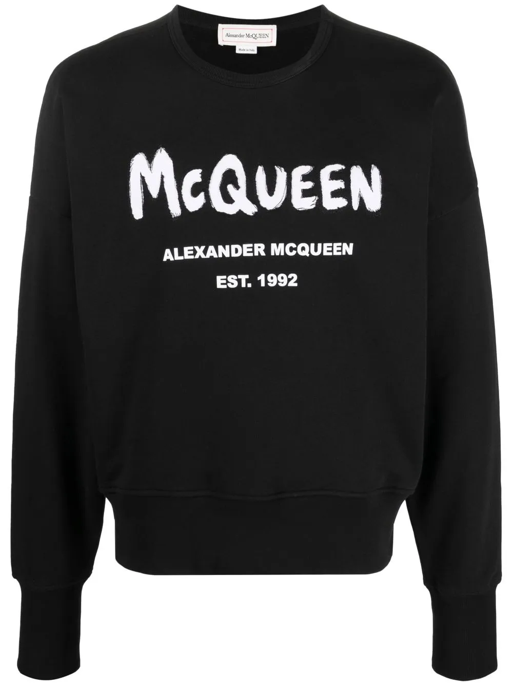 Alexander Mcqueen Graffiti Logo-print Cotton Sweatshirt In Black Multi