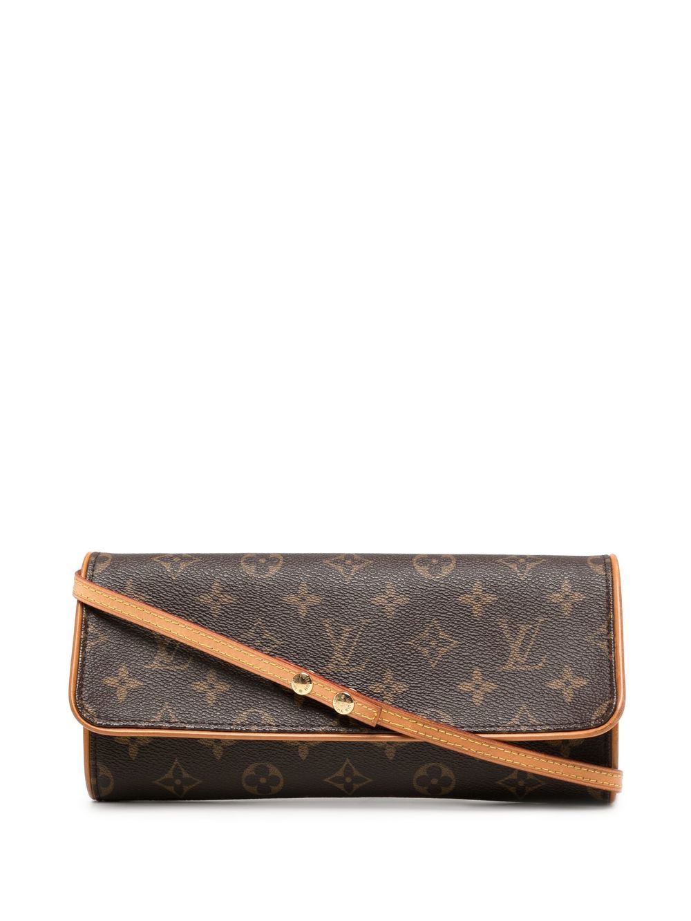 Pre-owned Louis Vuitton 2000s  Pochette Twin Gm Crossbody Bag In Brown