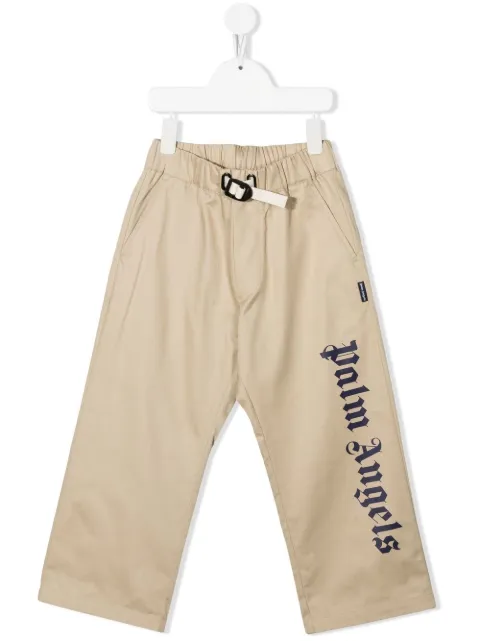 Palm Angels Kids logo-print straight-leg trousers