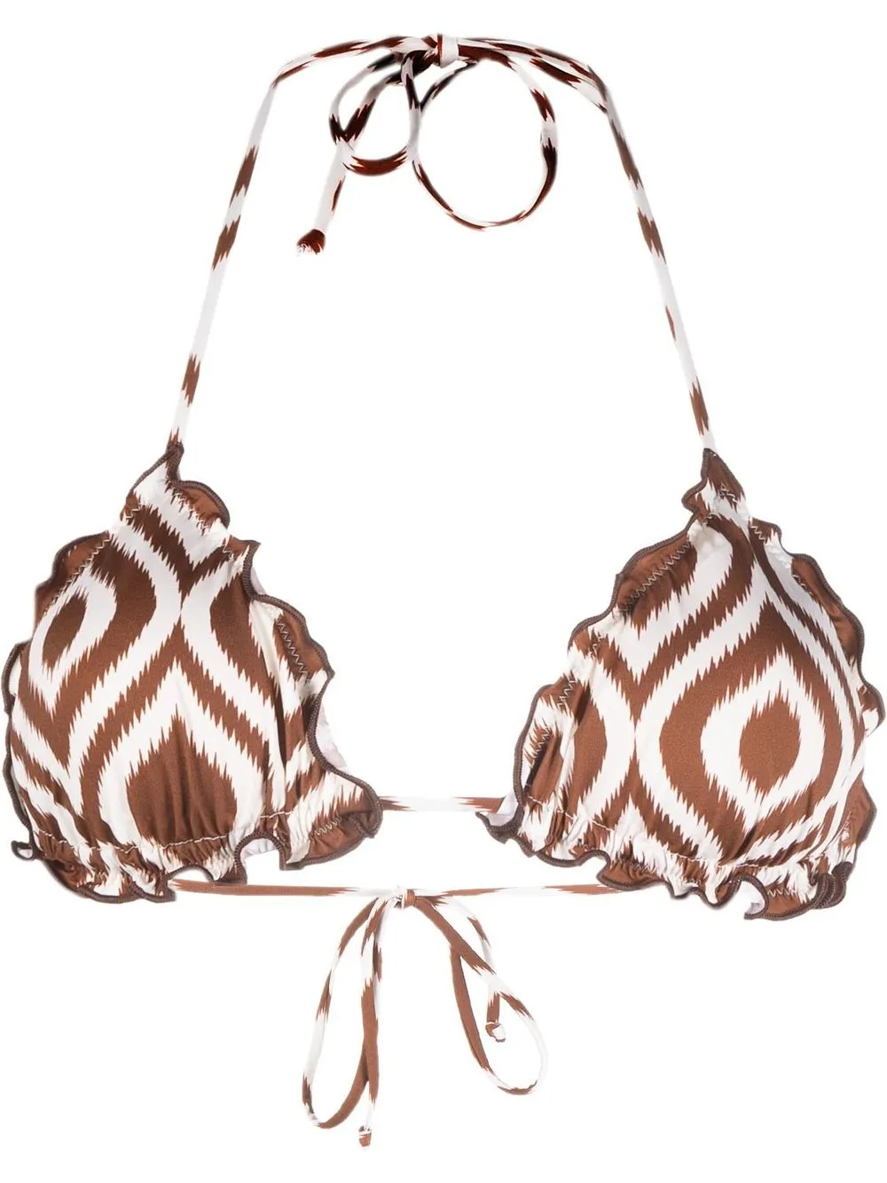 

MC2 Saint Barth ikat-print bikini top - Brown