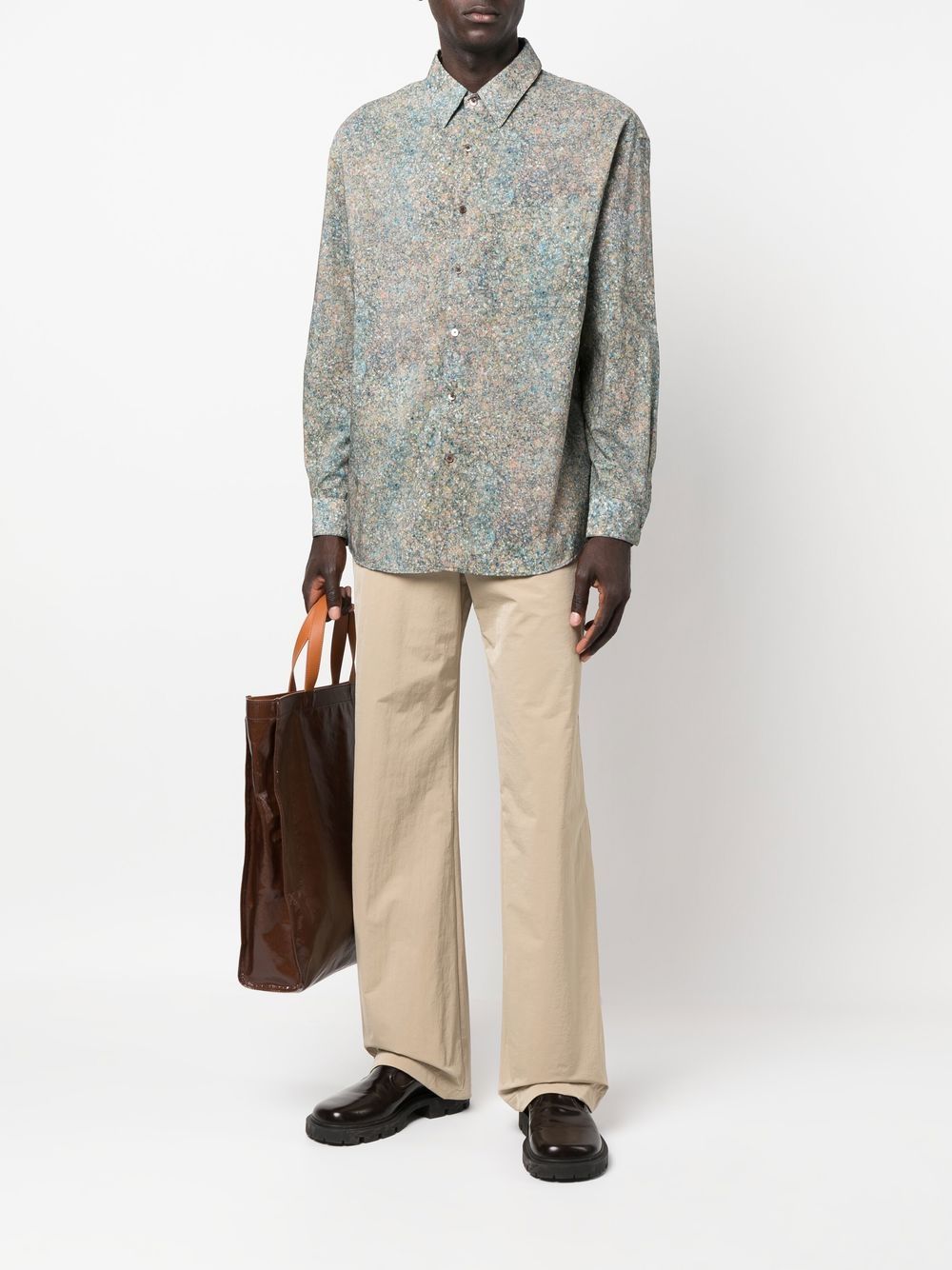 LEMAIRE graphic-print long-sleeved Shirt - Farfetch