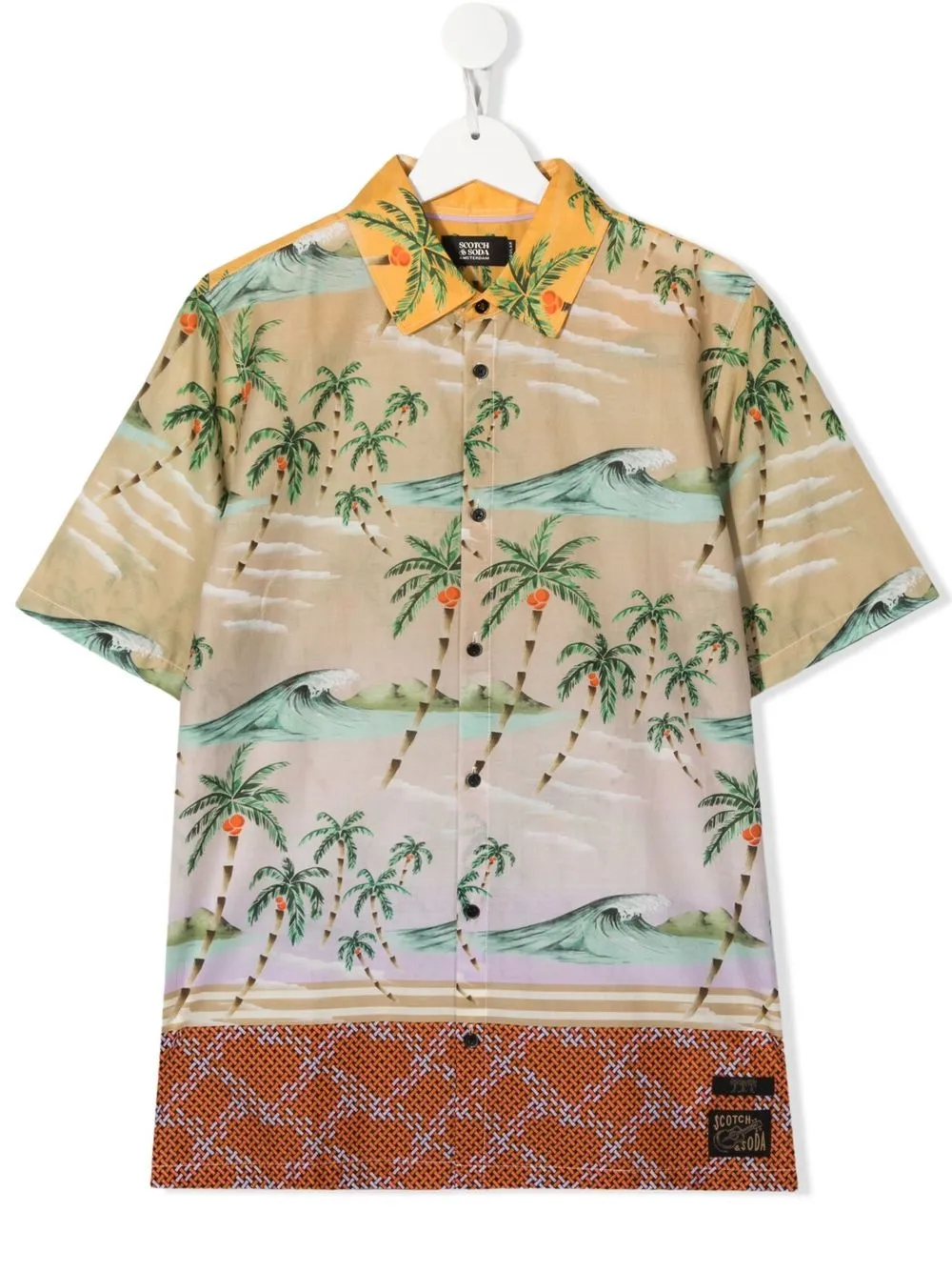 Scotch & Soda Boys' Cotton Tropical Print Shirt - Big Kid In Combo
