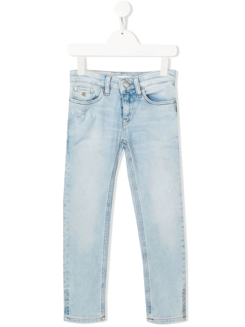 

Calvin Klein Kids skinny jeans con tiro medio - Azul