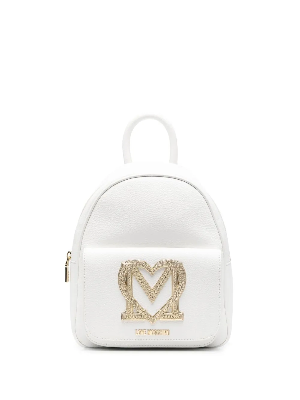 

Love Moschino mochila metalizada con placa del logo - Blanco