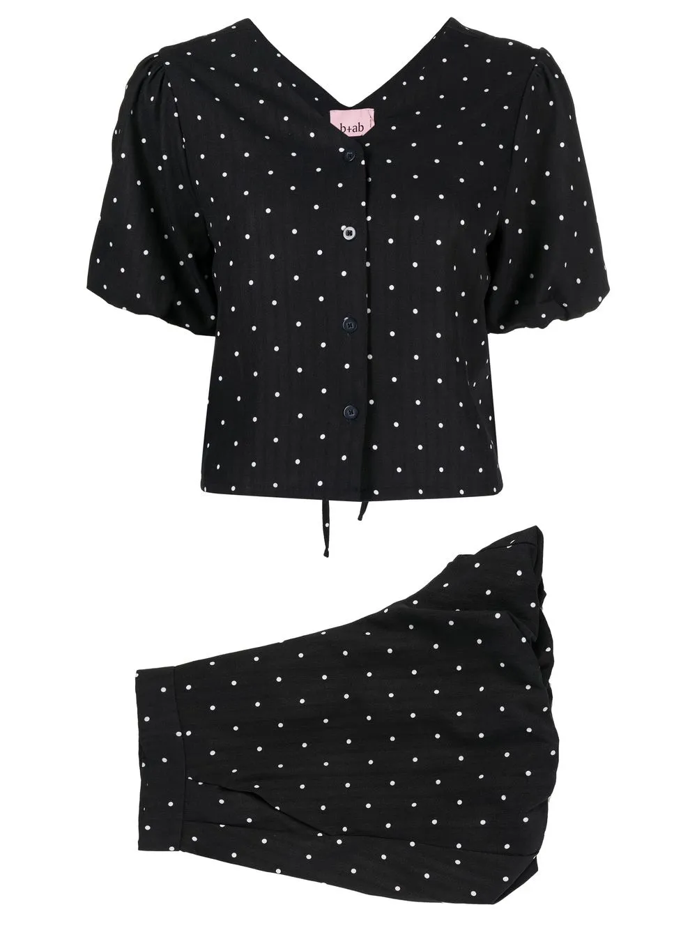 b+ab polka-dot short two-piece - Black