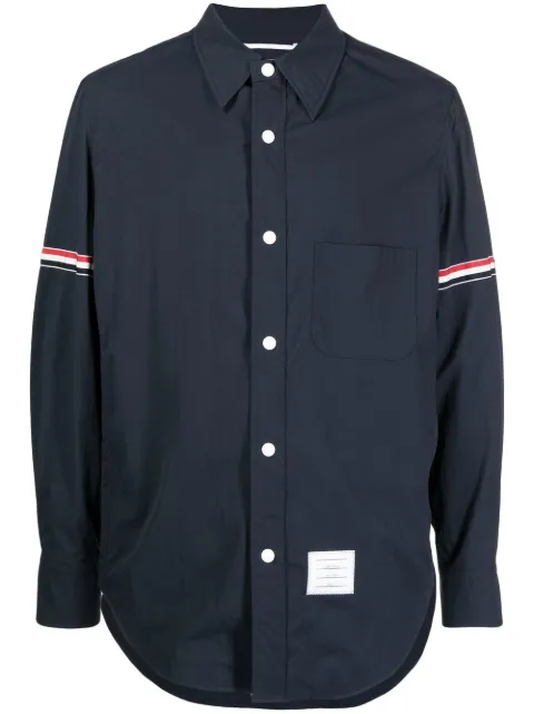 Thom Browne logo-patch long-sleeve shirt