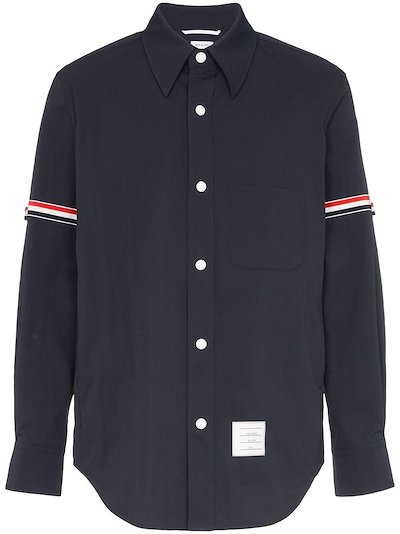 Thom Browne - logo-patch long-sleeve shirt