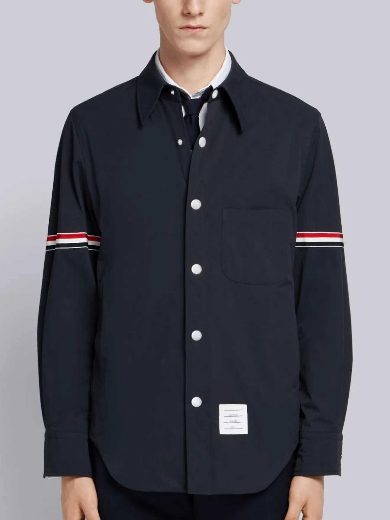 logo-patch long-sleeve shirt | Thom Browne Official