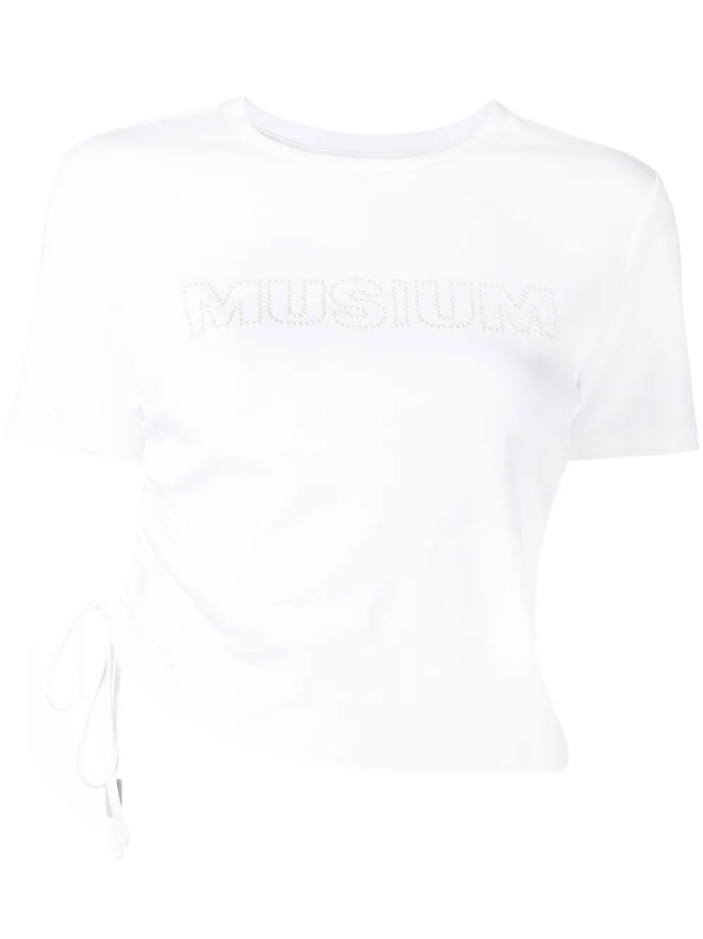 

Musium Div. playera con logo y cordones - Blanco