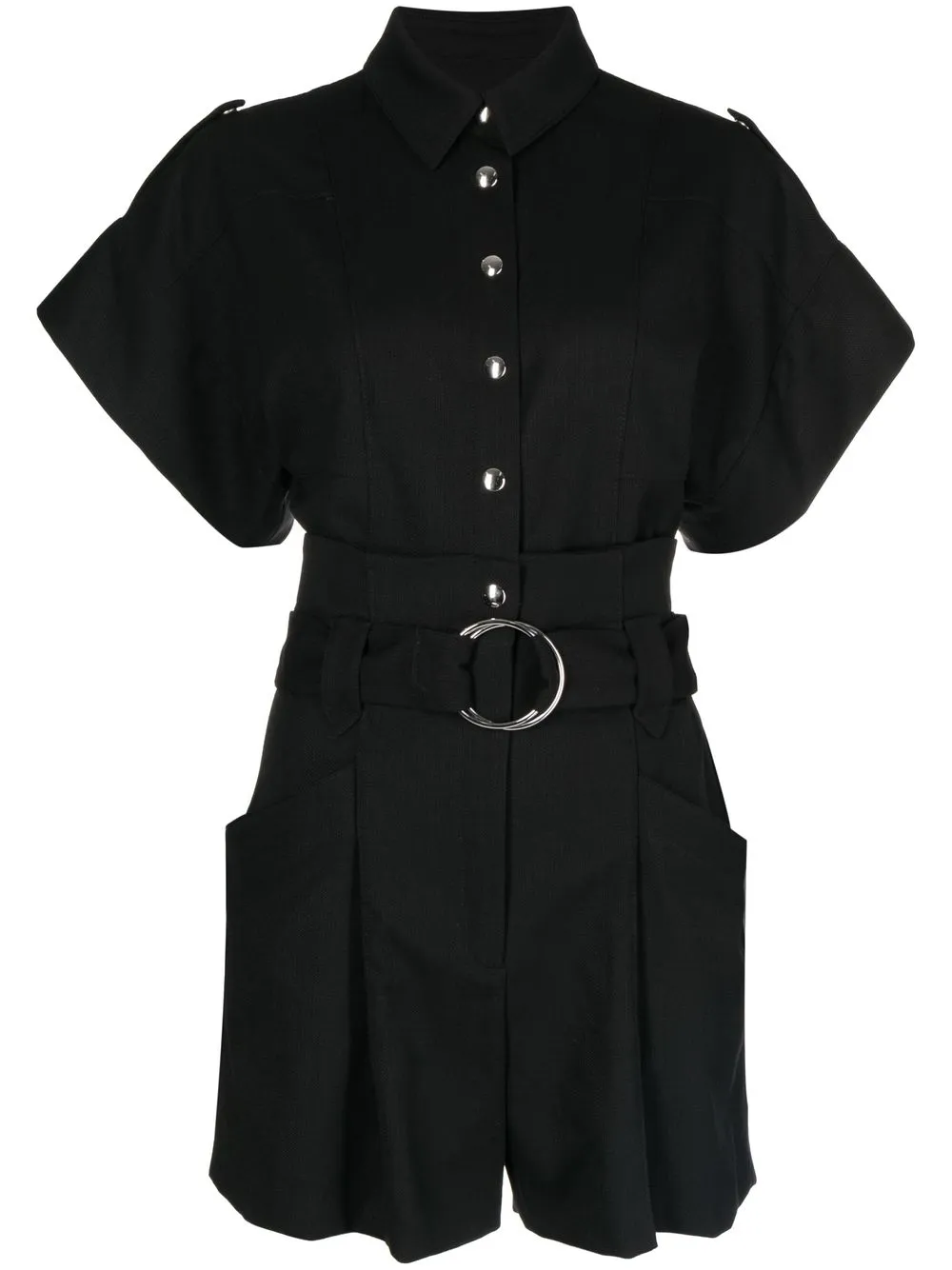 

IRO short sleeve belted playsuit - Black