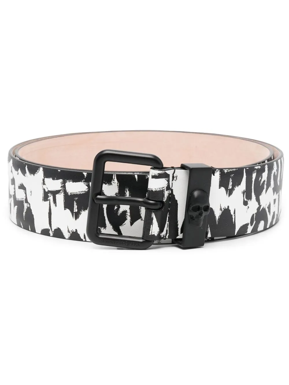 

Alexander McQueen all-over logo-print belt - White